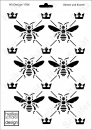 Schablone-Stencil A4 037-1704 Bienen und Kronen